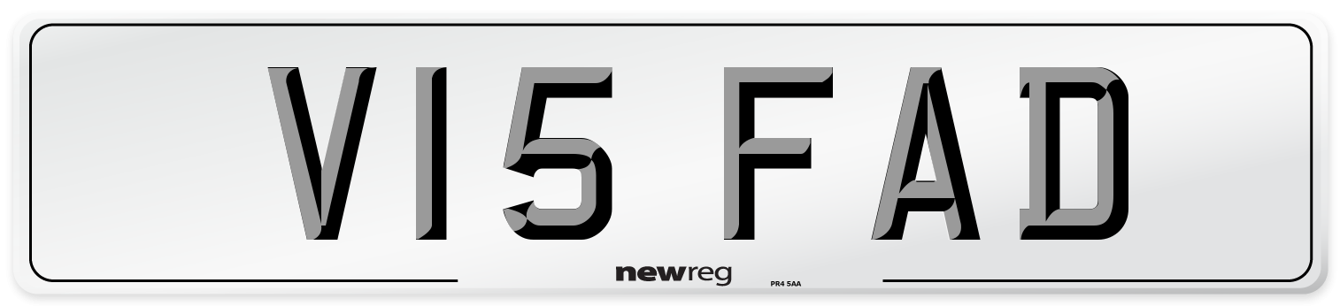 V15 FAD Number Plate from New Reg